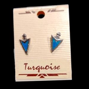 Silver and Turquoise Arrow Earrings